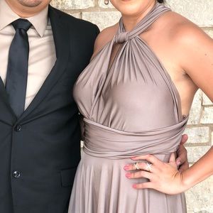 Bridesmaid wrap dress, copper brown- used once